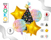 SET GLOBO MYLAR GORRO FELIZ CUMPLE 5PC - yupiparty