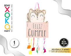 PIÑATA FELIZ CUMPLE PANTERA 40*29*10 - yupiparty