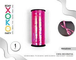 CINTA DECORATIVA GLOBOS 90M*5MM ROSA - yupiparty