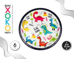 PLATO 23CM DINO 6PC - yupiparty