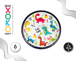 PLATO 18CM DINO 6PC - yupiparty