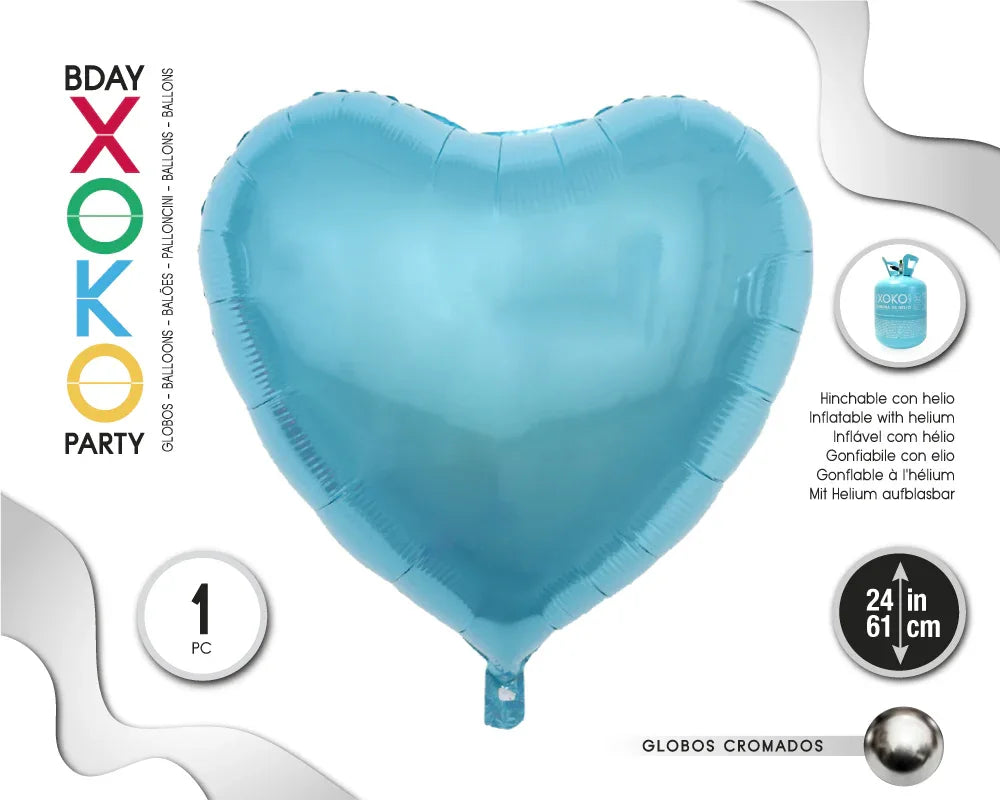 GLOBO FOIL CORAZON 24 PUL FUC - yupiparty