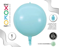 GLOBO FOIL ESFERA 55CM PASTEL AZUL - yupiparty