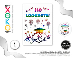PEGATINA PARA GLOBO GRADUACION - yupiparty
