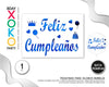 PEGATINA PARA GLOBO FELIZ CUMPLE AZUL - yupiparty