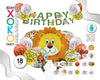 SET GLOBOS CON BANNER FELIZ C 18PC LEON - yupiparty