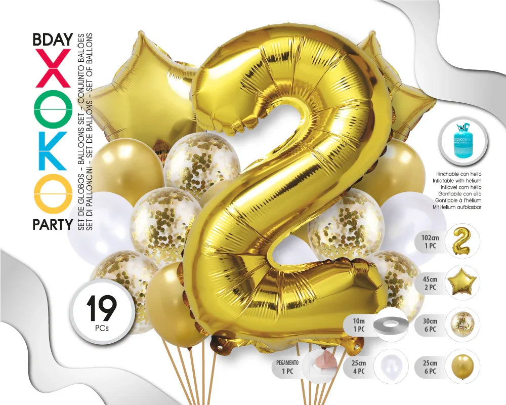 SET ORO STAR 19PC #2 - yupiparty