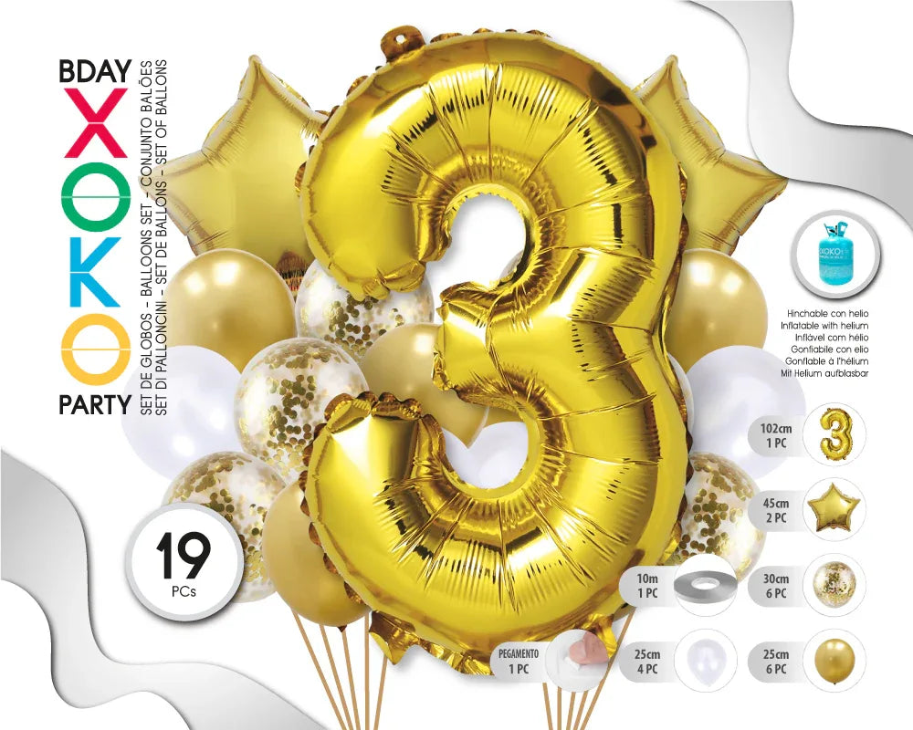 SET ORO STAR 19PC # 3 - yupiparty