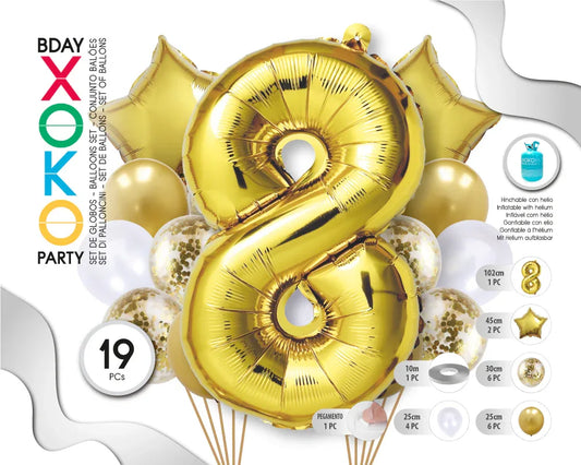 SET ORO STAR 19PC # 8 - yupiparty