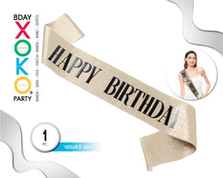 BANDA HAPPY BIRTHDAY GLITTER ORO - yupiparty