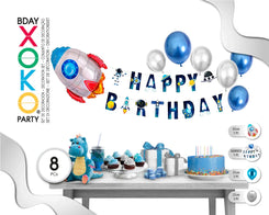 SET GUIRNALDA COHETE CON GLOBOS 8PC - yupiparty