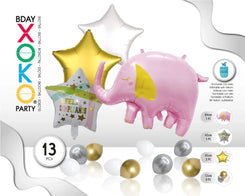 SET ELEFANTE ROSA 13 PC - yupiparty