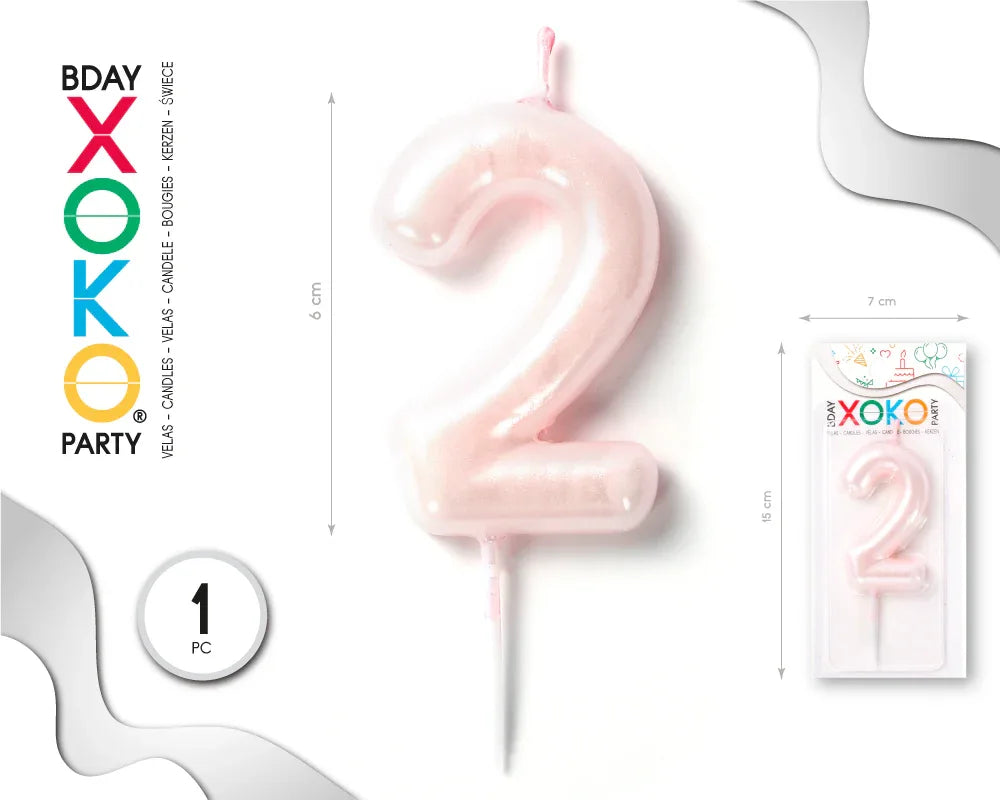 VELA 6CM ROSA PERLADO 2 - yupiparty