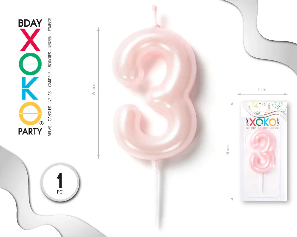 VELA 6CM ROSA PERLADO 3 - yupiparty