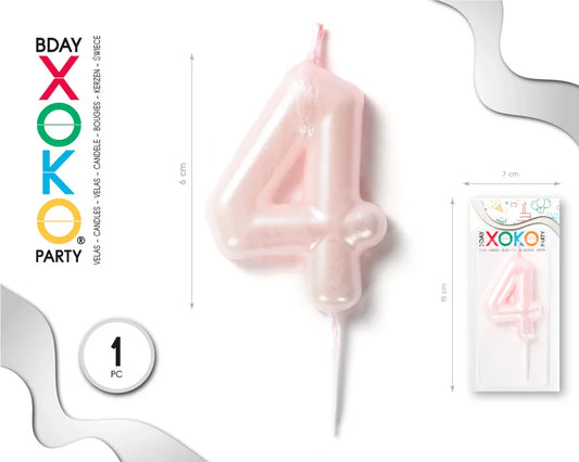 VELA 6CM ROSA PERLADO 4 - yupiparty