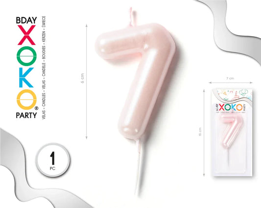 VELA 6CM ROSA PERLADO 7 - yupiparty