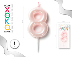VELA 6CM ROSA PERLADO 8 - yupiparty