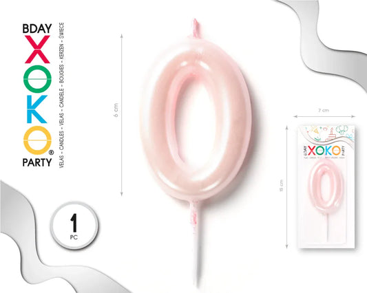 VELA 6CM ROSA PERLADO 0 - yupiparty