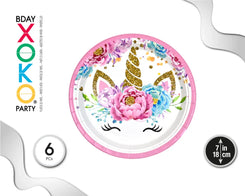 PLATO 18CM UNICORNIO 6PC - yupiparty