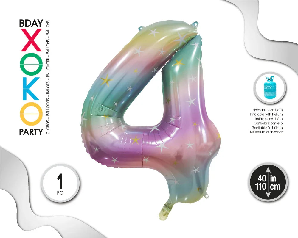 GLOBO FOIL 110CM MACARON STARS 4 - yupiparty