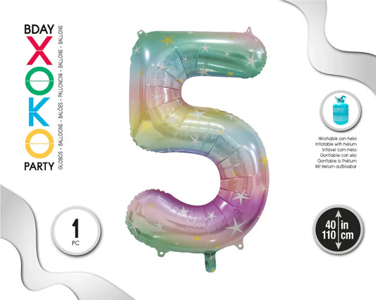 GLOBO FOIL 110CM MACARON STARS 5 - yupiparty