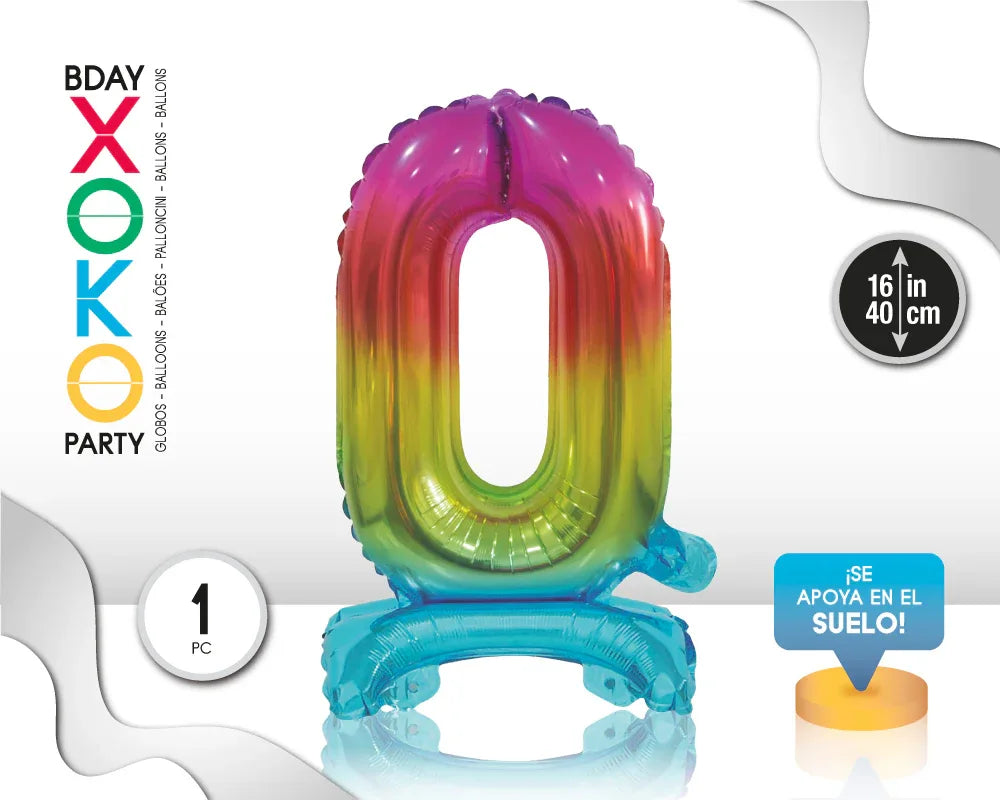 GLOBO FOIL RAINBOW STANDING 0 40cm - yupiparty