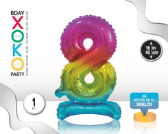 GLOBO FOIL 16P RAINBOW STANDING 8 - yupiparty
