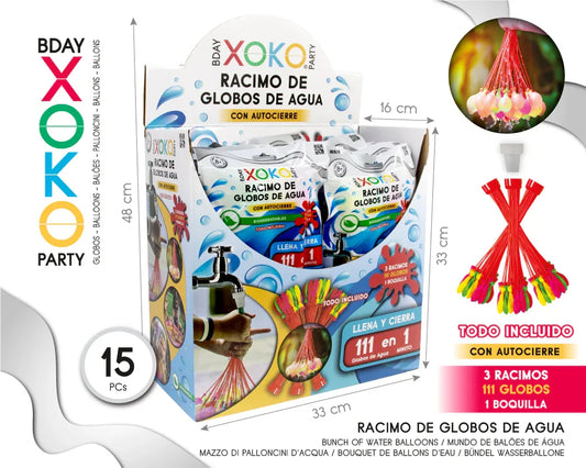 RACIMO DE GLOBOS DE AGUA 3PC - yupiparty