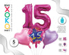 SET MIS 15 MYLAR 5PC - yupiparty