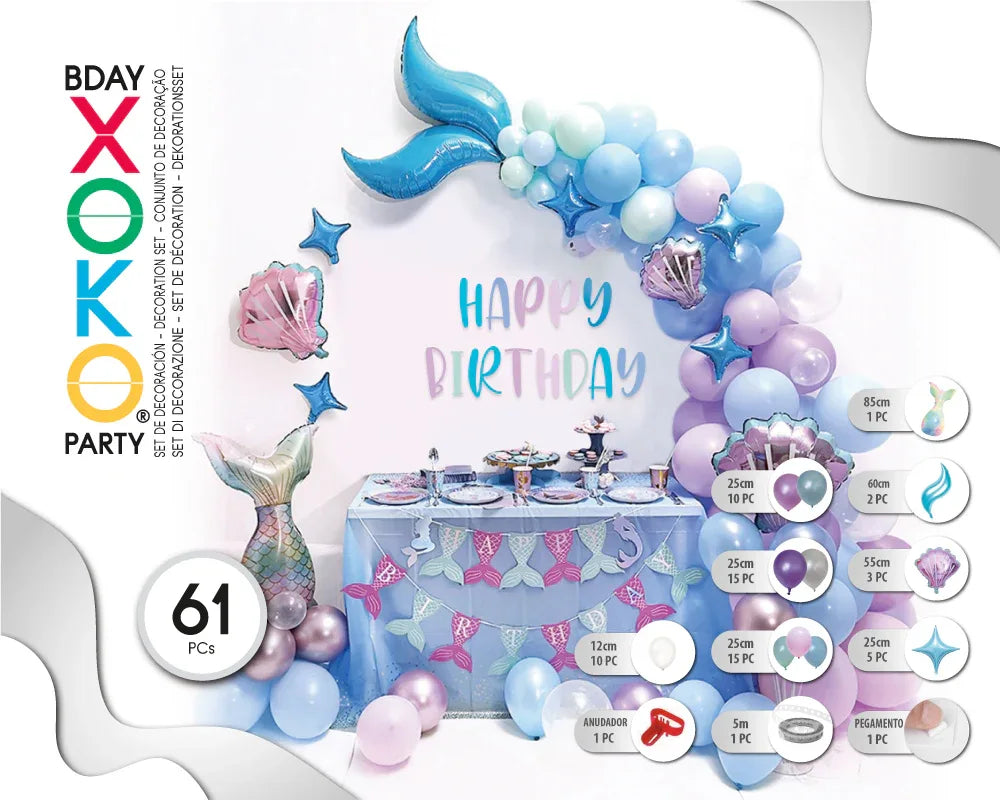 SET SIRENA 61PC - yupiparty