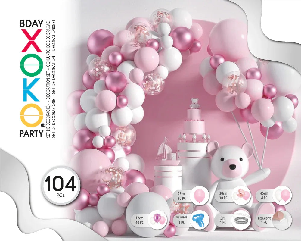SET BABY PINK 104PC - yupiparty