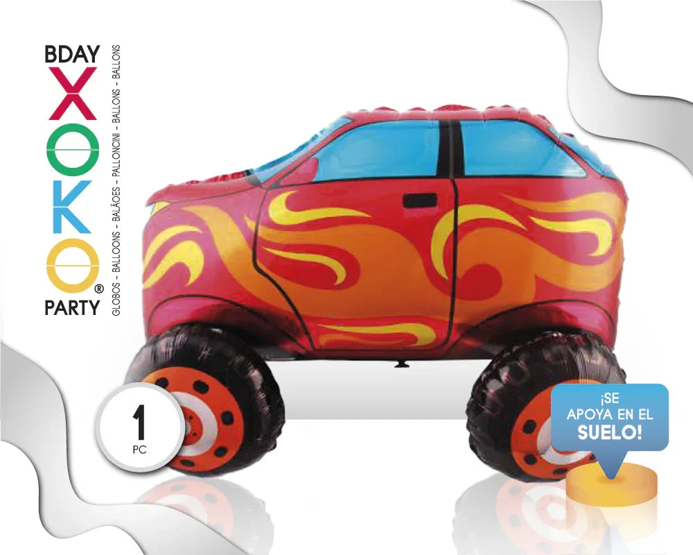 GLOBO MYLAR COCHE ROJO - yupiparty