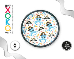 PLATO 18CM PULPO PIRATA 6PC - yupiparty