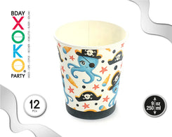 VASO 9OZ PULPO PIRATA 12PC - yupiparty