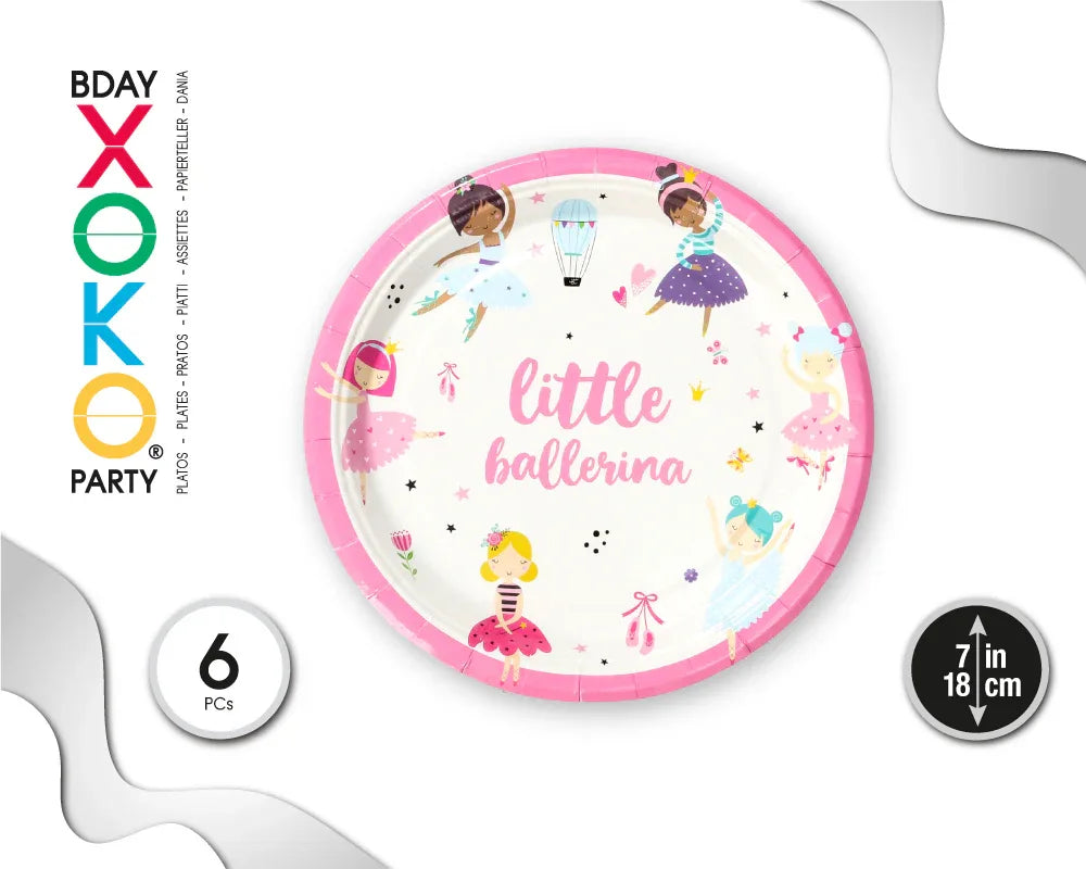PLATO BALLERINA UNICORNIO 18CM 6PC - yupiparty