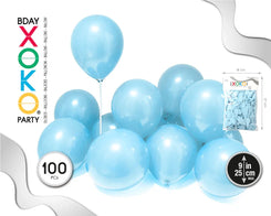 GLOBOS 100PC 25CM AZUL BEBE - yupiparty