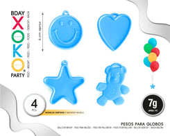 PESO PARA GLOBOS AZUL SURTIDO - yupiparty
