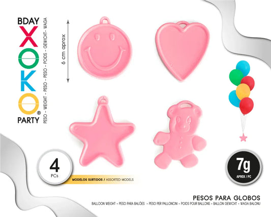 PESO PARA GLOBOS ROSA SURTIDO - yupiparty