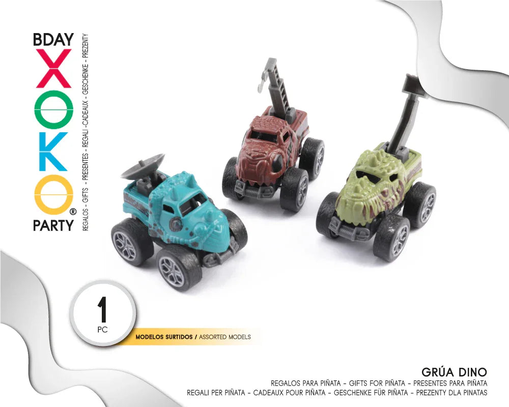 PACK PINATA GRUA DINO 1PC - yupiparty