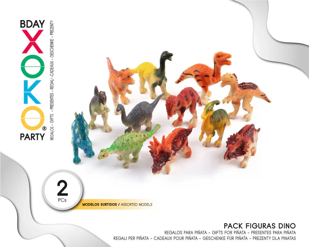 PACK PINATA FIGURA DINO 2PC - yupiparty