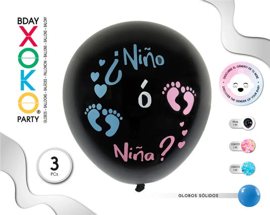 GLOBO LATEX GENDER REVEAL 90CM - yupiparty