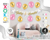SET GUIRNALDA CON LUZ Y GLOBOS UNICORNIO - yupiparty