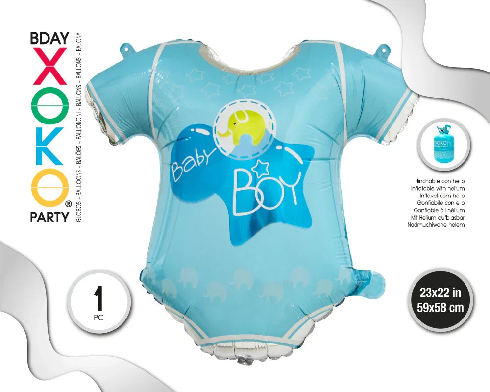 GLOBO MYLAR ROPA DE BEBE NIÑO 59*58CM - yupiparty