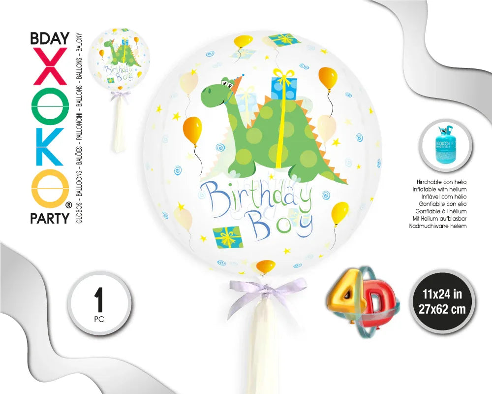 GLOBO ESFERA 3D DINO - yupiparty