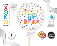 GLOBO ESFERA 3D HAPPY BDAY - yupiparty