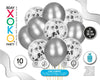 SET 5+5 GLOBOS CONFETI PLATA - yupiparty