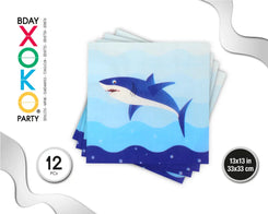 SERVILLETA TIBURON 12PC - yupiparty