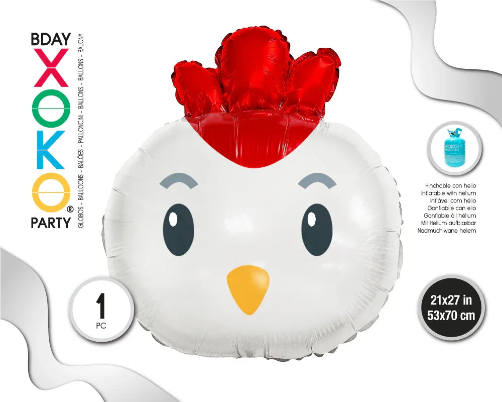 GLOBO FOIL POLLO 53*70CM - yupiparty
