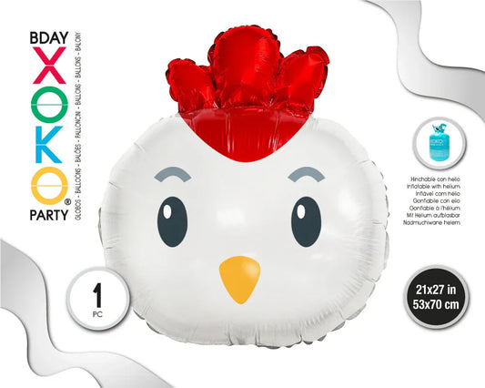 GLOBO FOIL POLLO 53*70CM - yupiparty