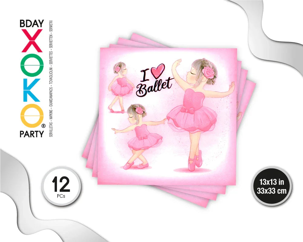 SERVILLETA BALLET 12PC - yupiparty